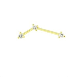 Modern Mood Threadless astera 3 with diamonds in yellow gold